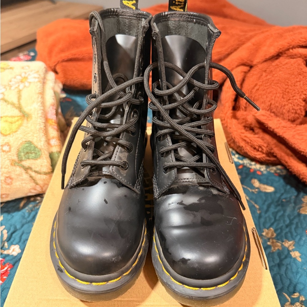 Dr. Martens Black Leather Lace-Up Boots